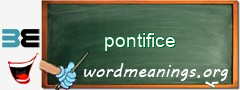 WordMeaning blackboard for pontifice
